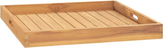 vidaXL Holz Rechteckig Serviertablett mit Griffen in Braun Farbe 60x60x7cm 315458 1Stück