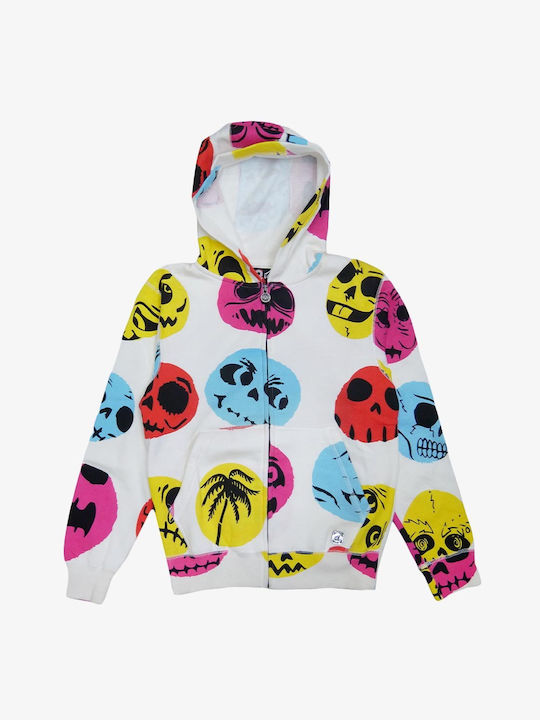 Volcom Kids Sweatshirt Cardigan Cotton with Hood White