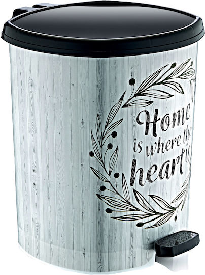 Happy House Home Waste Bin Plastic with Pedal White 6L