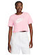 Nike Essential Damen Sportliches Crop Top Kurzärmelig Rosa