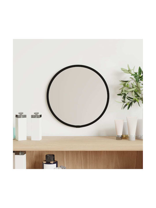 vidaXL Wall Mirror with Black Plastic Frame Diameter 20cm 1pcs