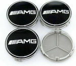 Mercedes-Benz Wheel Center Caps Mercedes Benz Rim Caps 75mm Mercedes-Benz AMG with 75mm Internal Diameter Black 4pcs