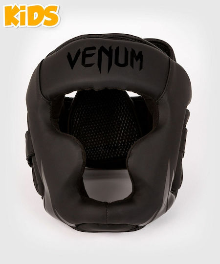 Venum Challenger Kids Full Face Boxing Headgear Synthetic Leather Black