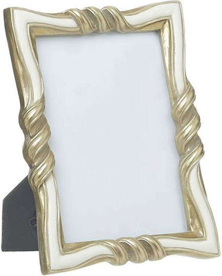 Inart Inart Bilderrahmen Polyresin Weiß/Gold 2 Stück
