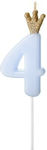 PartyDeco Birthday Candle Number "4" in Light Blue Color SCU6-4-001J