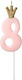 PartyDeco Birthday Candle Number "8" in Pink Co...