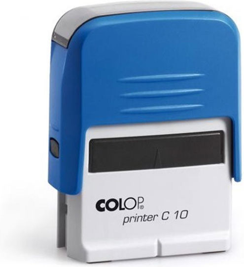 Colop Printer C10 Rectangular Self-Inking Stamp "Text" and Blue Ink