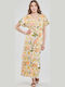 Dynamite Girl Again Sommer Maxi Kleid Gelb