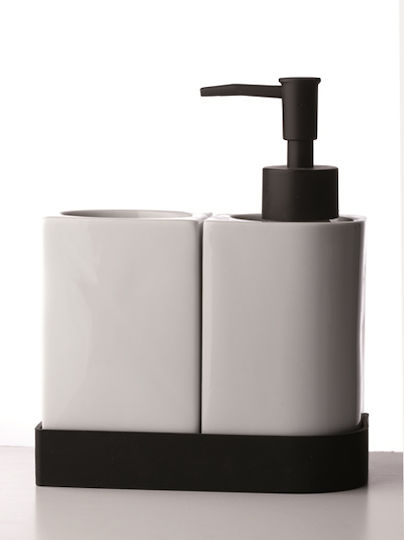 Dg Italia Sk-BK010538NE Badezimmer-Accessoire-Set Porzellan Schwarz 2Stück