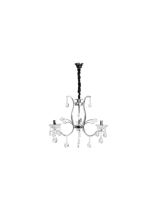 Keskor Chandelier Candlestick 3xE14 Silver 60cm 9017-3 CH