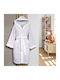 Lino Home Kids Hooded Bathrobe Lila / White