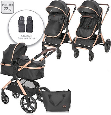 Lorelli Viola Adjustable 2 in 1 Baby Stroller Suitable for Newborn Black Diamonds