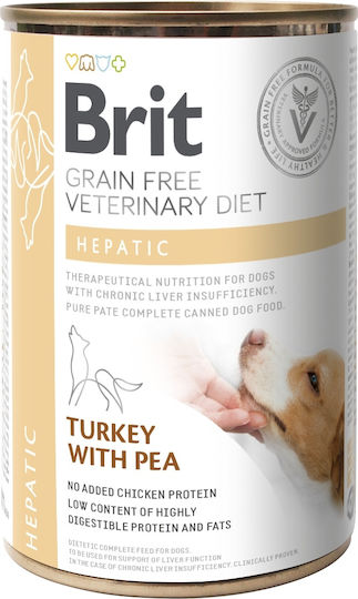 Brit Veterinary Diet Hepatic Υγρή Τροφή Σκύλων σε Κονσέρβα με Γαλοπούλα χωρίς Σιτηρά 400gr