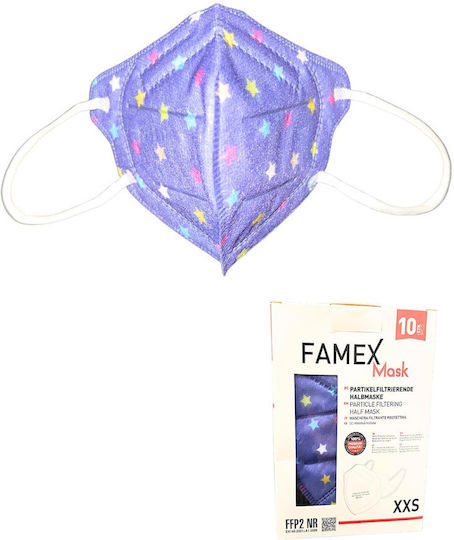 Famex Kids Mask FFP2 NR XXS Mască de protecție FFP2 XXS pentru copii Violet 100buc