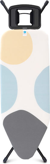 Brabantia Spring Bubbles Ironing Board For Steam Iron Foldable 124x45x98cm
