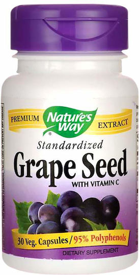 Nature's Way Grape Seed Standardized 30 вегетариански капсули