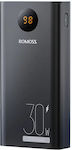 Romoss PEA30 Power Bank 30000mAh 30W με 2 Θύρες USB-A και Θύρα USB-C Power Delivery / Quick Charge 3.0 Μαύρο