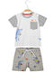 Energiers Kids Set with Shorts Summer 2pcs Gray