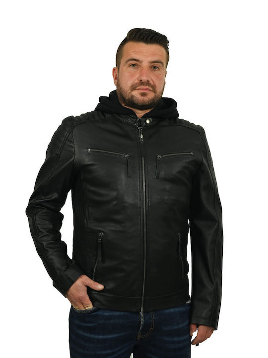 Men's Leather Jacket David - Black