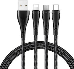 Mcdodo CA-6960 Braided USB to Lightning / Type-C / micro USB 1.2m Cable