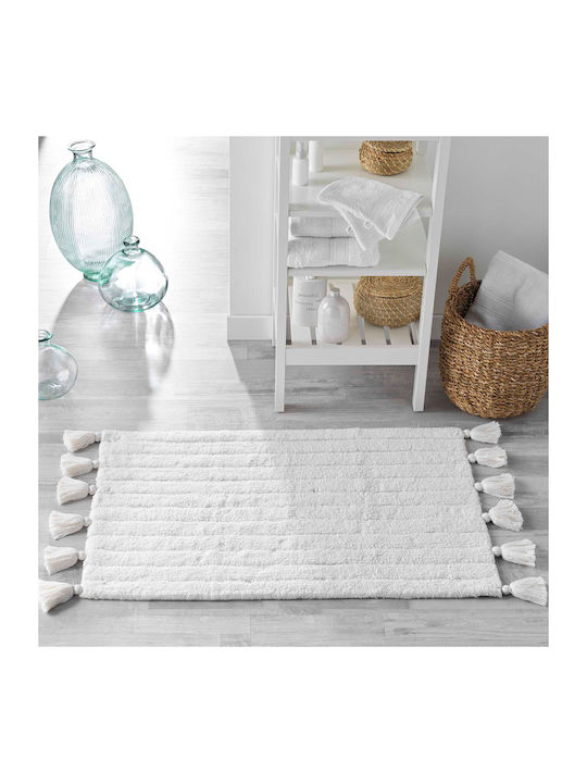Douceur d'Intérieur Bath Mat Cotton Minatis 1801627 White / White 50x80cm