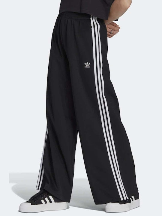 Adidas Παντελόνι Γυναικείας Φόρμας Καμπάνα Μαύρο