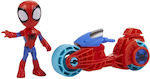 Φigură de acțiune Spider-Man Spidey And His Amazing Friends, with Motorcycle pentru copii de 3+ ani