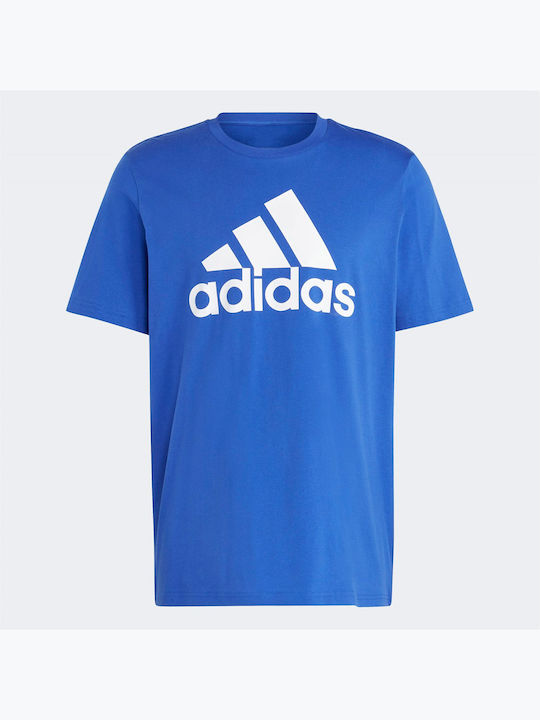 Adidas Bărbați T-shirt Sportiv cu Mânecă Scurtă Albastru