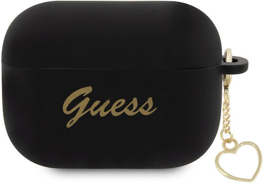 Guess Charm Heart Θήκη Σιλικόνης σε Μαύρο χρώμα για Apple AirPods Pro 2
