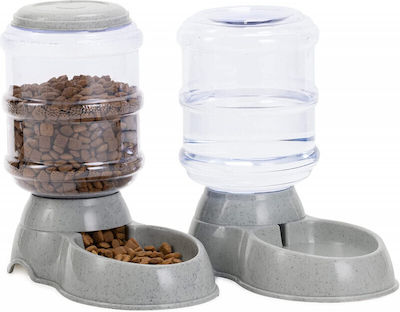 Navaris Automatisch Schalen Futter & Wasser für Hunde Gray mit Basis 3800ml