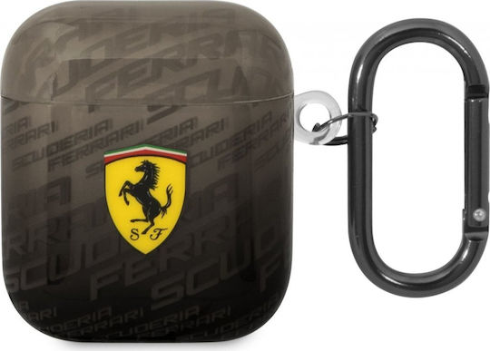 Ferrari Gradient Hülle Silikon mit Haken in Schwarz Farbe für Apple AirPods 1 / AirPods 2