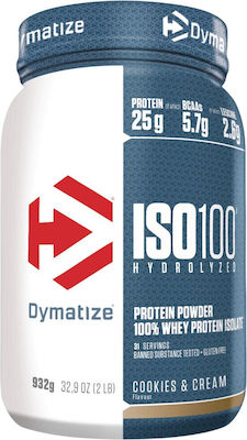 Dymatize ISO 100 Hydrolyzed Proteină din Zer Fără gluten cu Aromă de Fursecuri și cremă 932gr