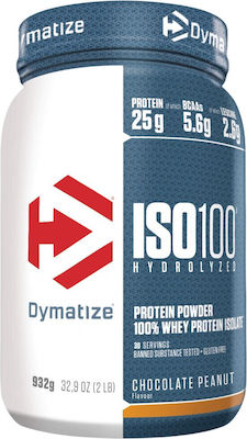Dymatize ISO 100 Hydrolyzed Molkenprotein Glutenfrei mit Geschmack Schokolade und Erdnussbutter 932gr