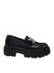 Leder Damen Mokassins in Schwarz Farbe