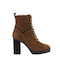 Mourtzi Women's Suede Boots Tabac Brown