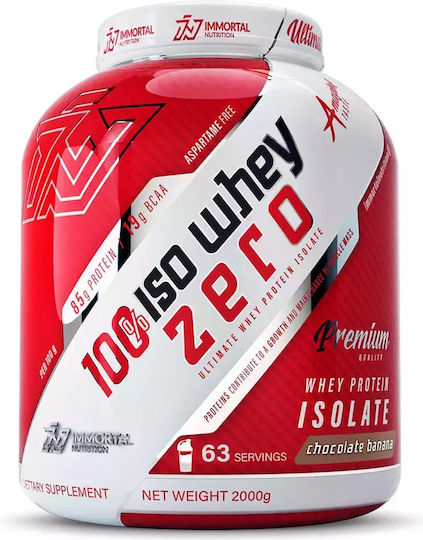 Immortal Nutrition 100% Iso Whey Zero Protein Molke Laktosefrei mit Geschmack Schokolade-Banane 2kg