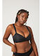 B Bra with Light Padding without Underwire Black