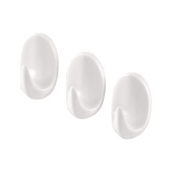ArteLibre 04011862 Κρεμαστράκια με Αυτοκόλλητο Πλαστικά Λευκά 3τμχ