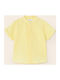 Kids One Color Shirt Short Sleeve Linen Yellow