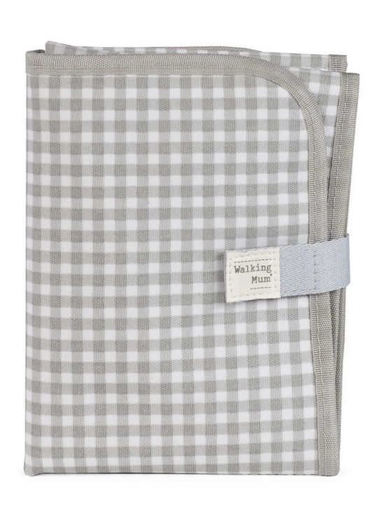 Walking Mum I Love Vichy Fabric Portable Changing Pad Gray 33x66cm