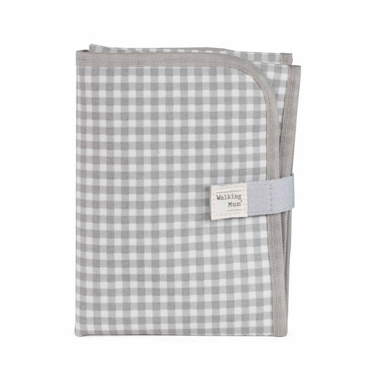 Walking Mum I Love Vichy Fabric Portable Changing Pad Gray 33x66cm