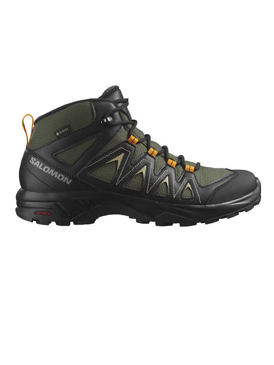 Salomon X Braze Mid GTX Men's Waterproof Hiking Boots Gore-Tex Olive Night