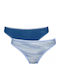 Go Tai Βαμβακερά Γυναικεία Slip 2Pack Μπλε