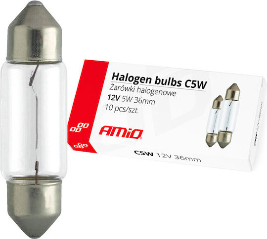 AMiO Lampen Auto C5W Halogen 12V 5W 10Stück