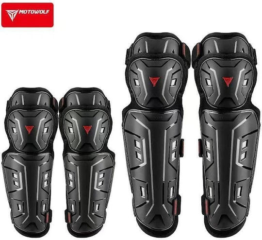 Motowolf Motorcycle Rider Protective Knee Pads & Elbow Pads Set 4pcs Black