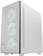 Darkflash DLM21 Mesh Gaming Midi Tower Computer Case with Window Panel White