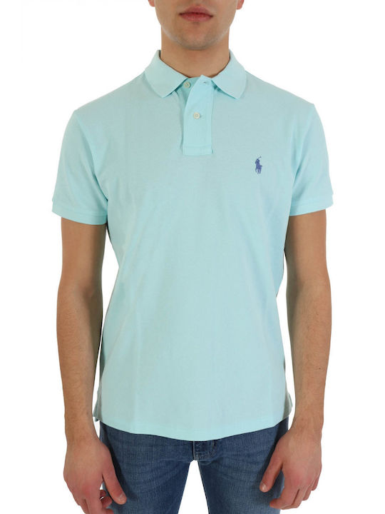 Ralph Lauren Men's Short Sleeve T-shirt Turtleneck Light Blue