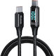 Mcdodo CA-1100 Braided / LED USB 2.0 Cable USB-C male - USB-C male 100W Μαύρο 1.2m