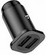 Treqa CC-320 Încărcător Auto cu Porturi: 2xUSB Negru Culoare
