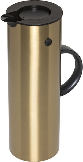 Stelton EM77 Thermos Bottle Jug Stainless Steel BPA Free 1L Brushed Brass